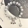 Pulseira de Cadeado da Paz Retro Estilo Chinês em Estoque para Mulheres, Pulseira Doce de Contas Estilo Ins, Joia para Estudantes, Pulseira de Amizade para Amigas