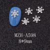 Arte de Uñas Navideño de Invierno Decoraciones de Copos de Nieve Aleación de Oro y Plata Pedrería para Uñas Accesorios de Uñas Portátiles Decoración de Uñas