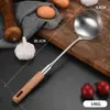 Espátula de Cozinha para Mexer Fritura Colher de Fritura Cabo de Madeira Chinelo Chef Doméstico Espátula para Fritura Colher de Sopa Colher de Mingau Utensílios de Cozinha