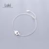 Pulseira de prata Naran s925 estilo japonês e coreano moderna elegante escovada Linda pulseira de porco decoração de animal fofa D1674