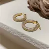 Pendientes Brillantes Azules con Forma de Bolso para Mujer, de Alta Gama y Impresionantes, Clips para Orejas Circulares, Pendientes Únicos Populares de Lujo Ligero al por Mayor