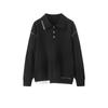 Ropa de punto para hombre Otoño e Invierno Nueva Camisa Polo con Cuello Revere Punto Juvenil Chaqueta de Punto Cálida Versátil Casual
