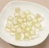Cuentas cúbicas de cuarzo rutilado dorado natural, cuentas lisas de cristal dorado para pulseras y joyería DIY al por mayor