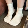 Calcetines Cortos Transpirables Absorbentes de Sudor Finos Versátiles para Primavera y Verano, Calcetines Modernos de Encaje Hueco Arándano para Patineta, Calcetines Femeninos de Media Pantorrilla