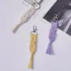Chaveiro Tecido à Mão, Pingente de Franja Boêmio Transfronteiriço, Bolsa Moderna e Versátil, Pequena Decoração de Joia