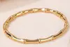 Acero de Titanio No se decolora Estilo INS Nicho Estilo Frío Celebridad de Internet Versátil Gama Alta Dorado Bambú Pulsera Abierta Moda para Mujer