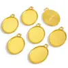 40*30 Diámetro Interior Piedra de Tiempo Ovalada Base Metálica DIY Aleación Accesorio de Joyería Colgante C91