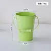 Balde de lata cor de doce, vaso para suculentas, balde de brinquedos, balde de praia, porta-pincéis de maquiagem e canetas, balde criativo para organização de mesa