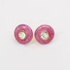 Aretes de botón esmaltados estilo francés aretes pequeños simples aguja de plata 925 sentido de alta gama nicho versátil temperamento aretes de botón retro para mujer