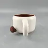 Taza y Platillo de Café con Huella de Pie Lindos Dibujo Animado Grabado Taza para Beber Taza de Té Taza de Leche Taza de Desayuno Regalo de Cumpleaños Recuerdo