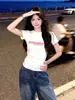 2026 Nuevo Estilo Puro Deseo Chica Caliente Estilo Verano Casual Único Nicho Cuello Redondo Camiseta Corta Mujer Corte Delgado Versátil Top