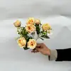 Ramo de Rosas Artificiales, Rosas de Múltiples Capas, Exhibición en Ventana del Hogar, Flores Falsas, Venta al por Mayor desde el Fabricante, Flores Artificiales para Arreglo de Escenas