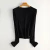 Blusas Quentes para Mulheres no Outono e Inverno Novo Estilo Yifeisi Antibacteriana Absorvente de Umidade e Seca Camiseta Interna de Manga Longa Camiseta Básica Slim para Mulheres