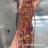Cuentas espaciadoras de pino de colores multi-tesoro largas de boutique se pueden hacer anillos de cordón accesorios de juego de texto DIY accesorios de pulsera accesorios hechos a mano