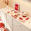 Mantel para Mesa Aparador de Año Nuevo 2026 Modelo Nuevo Año del Caballo Alfombrilla Protectora para Encimera de Mueble de TV Alfombrilla Roja Anti-Suciedad para Zapatero para el Año Nuevo