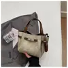 Bolso de Cubo Retro de Diseño Simple de Nuevo Estilo Transfronterizo para Mujer, Bolso de Gran Capacidad, Bolsa tipo Cesta de Verduras, Bolso de Hombro Cruzado para Viajero