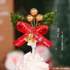 Decoración Pastel Navideño 2025 Moño Campana Enchufe Árbol de Navidad de los Deseos Estrella de Cinco Puntas Vela Decoración para Hornear