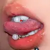 Uña de lengua nacarada nueva decoración de lengua acrílica efecto polarizado nuevo piercing corporal joyería de lengua comercio exterior al por mayor Europa y Estados Unidos