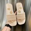 Pantuflas de Verano Nuevas 2025 para Mujer, Moda para Exterior, Sandalias de Una Tira para Casa e Interior, Pantuflas de Mujer Slip-On de Suela Plana