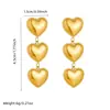Accesorios con Forma de Corazón Dorados Brillantes Pendientes Largos Colgantes Joyería de Acero Inoxidable Pendientes Pendientes de Borla Estilo Largo