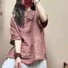 Nova camisa de manga curta estilo chinês com carcela diagonal e fechamento por botões, coleção de verão 2026 feminina, de alta qualidade, apresentando uma estética chinesa tradicional e um design inspirado em Zen, feita de algodão e linho