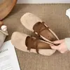 Zapatos Mary Jane de Gamuza Retro con Cordones para Mujer 2026 Otoño Nuevos Bailarinas de Punta Cuadrada Estilo Cómodo sin Cordones