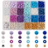 24 rejillas cuentas de cerámica blanda plástico perla de imitación cuentas perforadas traje cuentas de alfabeto acrílico diy traje de cuentas de colores