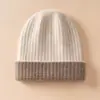 Chapéu de Lã Tricotado 100% Caxemira Pura para Homens e Mulheres, para Circunferência Craniana Grande, com Proteção para Orelhas, Quente, Espessado, para Frio