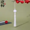 Novo Estilo Pingente de Leque de Lótus de Jade Branco Dupla Face com Borlas, Borlas de Lanterna, Borlas de Estilo Antigo, Enfeites Pendentes de Estilo Chinês Atacado
