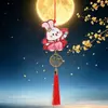 Nuevo Festival de Medio Otoño Chino Conejito Lindo Colgante de Madera DIY Estilo Antiguo Pin de Solapa Hanfu Accesorios Adorno Colgante de Atmósfera Festiva
