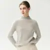 Suéter de Punto Baicai de Terciopelo con Cuello Alto, Nuevo Jersey Básico sin Costuras Todo Fósforo Otoño/Invierno 2026, Suave y Amigable con la Piel