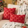 Almofada de Pelúcia com Bordado de Laço de Árvore de Natal para Sofá de Sala de Estar Capa Decorativa de Pelúcia para Almofada de Natal