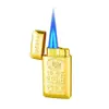 Estilo Criativo Novo Direto para a Riqueza Barras de Ouro e Lingotes de Ouro Isqueiro à Prova de Vento Inflável Metálico Compacto Personalizado Tendência Atacado Transfronteiriço