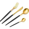 Juego de cubiertos de acero inoxidable 304 para café, tenedor, cuchara y palillos de cuatro piezas, cuchillo, tenedor y cuchara, juego de cubiertos occidentales, regalo