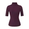 Camiseta de Manga Media con Cuello Medio-Alto Ajustada Estilo Puro Deseo Chica Atractiva Top Base Adelgazante Control de Cintura Primavera 2026