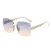 Nuevas Gafas de Sol de Moda Retro sin Marco Cortadas al Borde Transfronterizas para Hombres y Mujeres, Lujo Ligero Gama Alta Vacaciones Gafas de Sol con Protección UV