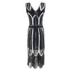 Vestido vintage 1920 com lantejoulas, miçangas e franjas, popular na Amazon, vestido de noite de alta qualidade