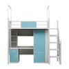 Mesa de Cama Superior al por Mayor de Fábrica Cama de Hierro Forjado Escritorio para Dormitorio Escolar Cama para Apartamento Combinación de Acero y Madera con Armario Camas Altas y Bajas