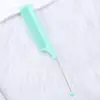 Pente simples multicolorido com contas e cauda pontiaguda, ferramenta de estilização de cabelo, pente para repartir cabelo, pente de plástico para cortar cabelo, pente com cauda pontiaguda de 25cm