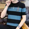 Camiseta de Manga Corta Ultra Fina de Seda de Hielo para Comercio Exterior Verano Hombres Jóvenes y de Mediana Edad Camiseta de Media Manga Camiseta Básica de Verano Sudadera para Hombre