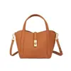Bolso de mano de mujer más vendido transfronterizo, bolso de mano de lujo ligero, nuevo bolso tipo cubo de piel de vaca de capa superior para mujer, bolso tipo cesta de cuero genuino cruzado