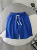 Shorts casuales de pierna ancha para hombre, estilo retro americano, de verano, para entrenamiento deportivo, al aire libre, fitness, holgados, rectos, de color liso, versátiles