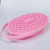 Escova de Banho de Silicone Escova de Esfoliação e Massagem Dupla Face para Crianças Treinamento Sensorial Escova Tátil Cerdas Macias Silicone Ecológico Escova de Banho de Silicone