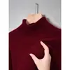 Comercio exterior transfronterizo al por mayor suéter de cuello alto para hombre otoño e invierno engrosado cálido color liso casual punto base para mediana edad