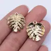 21x20mm 1.7g Ouro KC Cruz Venda Quente Pequenos Pingentes Acessórios Pingente de Folha