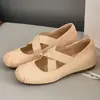 Zapatos Planos de Ballet Retro Más Vendidos Otoño 2026 Nuevo Estilo Boca Baja Aumentan la Altura para Personas Bajas Zapatos Mary Jane Suela Suave Zapatos Individuales Mujer