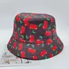 Chapéu de Pescador Casual Europeu e Americano com Estampa de Frutas para Viagem ao Ar Livre, Chapéu Bucket Moderno, Chapéu de Sol Europeu e Americano com Proteção Solar
