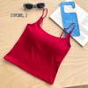 702 Deseo Puro Chica Atractiva Espalda Hermosa Camisola para Mujer con Almohadilla en el Pecho para Usar por Fuera y Diseño Adelgazante Top de Base