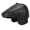 Gorra de Piel de Visón para Hombres de Mediana Edad y Mayores, Gorra de Béisbol para Personas Mayores de Otoño e Invierno, Sombrero Versátil Casual para Senderismo al Aire Libre