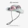 Sombrero de Pescador con Estampado de Leopardo y Bloques de Color de Secado Rápido para Mujer, Sombrero de Sol de Ala Ancha para Verano, Sombrero Delgado y Transpirable para Senderismo y Montañismo
